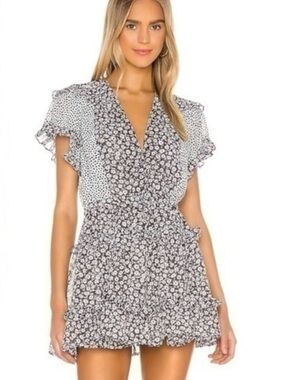 Sabina Musayev ruffled floral mini dress